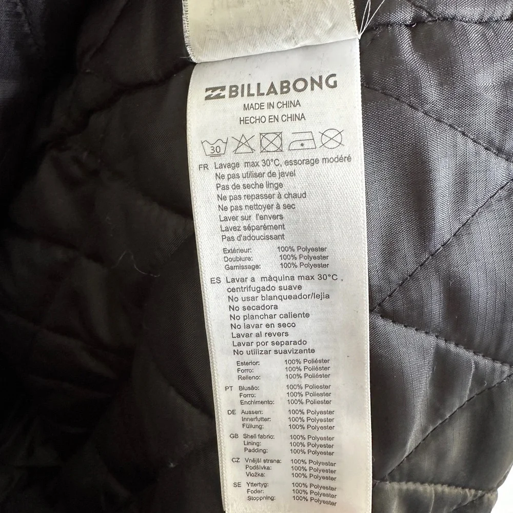 Billabong Men’s Olca Faux Fur Hood Heavyweight Black Jacket Size XL